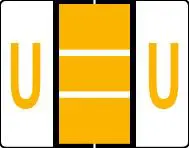 Buchstabenetikett (gross) "U", Farbe hellorange, 50/Bogen