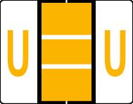 Buchstabenetikett (gross) "U", Farbe hellorange, 50/Bogen