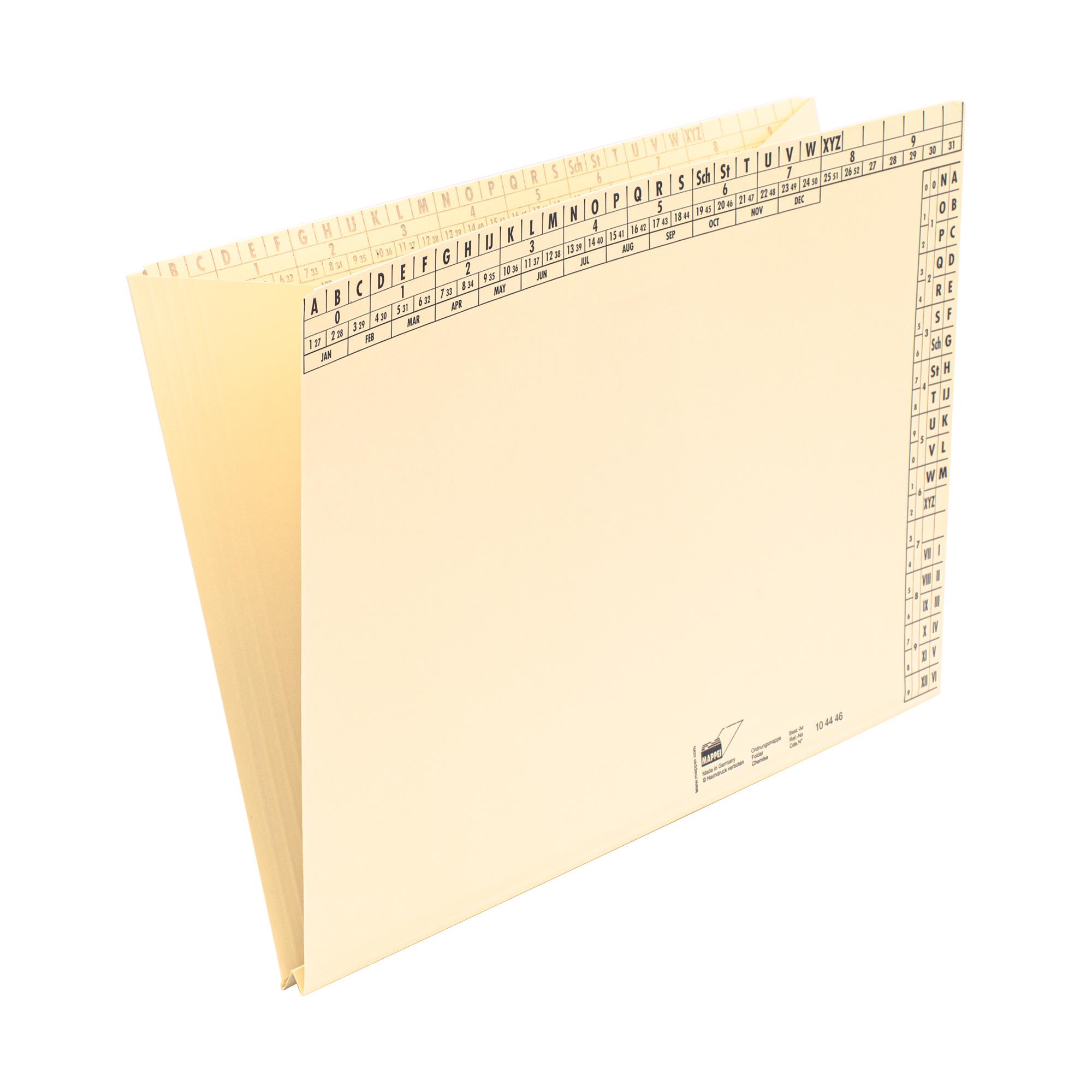Ordnungsmappe A4,mit Bodenfalte, Officekarton hell, 230 g/qm-Artikelnummer-104446