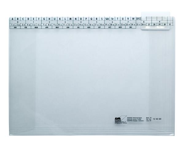 Aktionsmappe aus PP, 400 g/qm, klar, ohne Beschriftungsläufer-Artikelnummer-124090