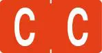 Klass.-Etikett (klein), Buchst. "C", orange, 500 Stck.