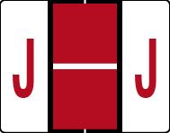 Buchstabenetikett (gross) "J", Farbe rot, 50/Bogen