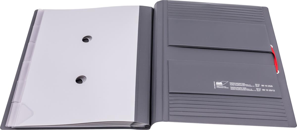 Fächermappe mit Register, 255 x 315 mm, PVC, grau-Artikelnummer-991025/12