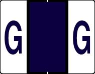 Buchstabenetikett (gross) "G", Farbe purpur, 50/Bogen