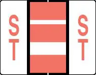 Buchstabenetikett (gross) "ST", Farbe rosa, 50/Bogen