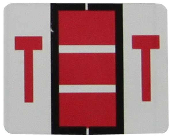 Buchstabenetikett (gross) "T", Farbe rot, 500/Rolle