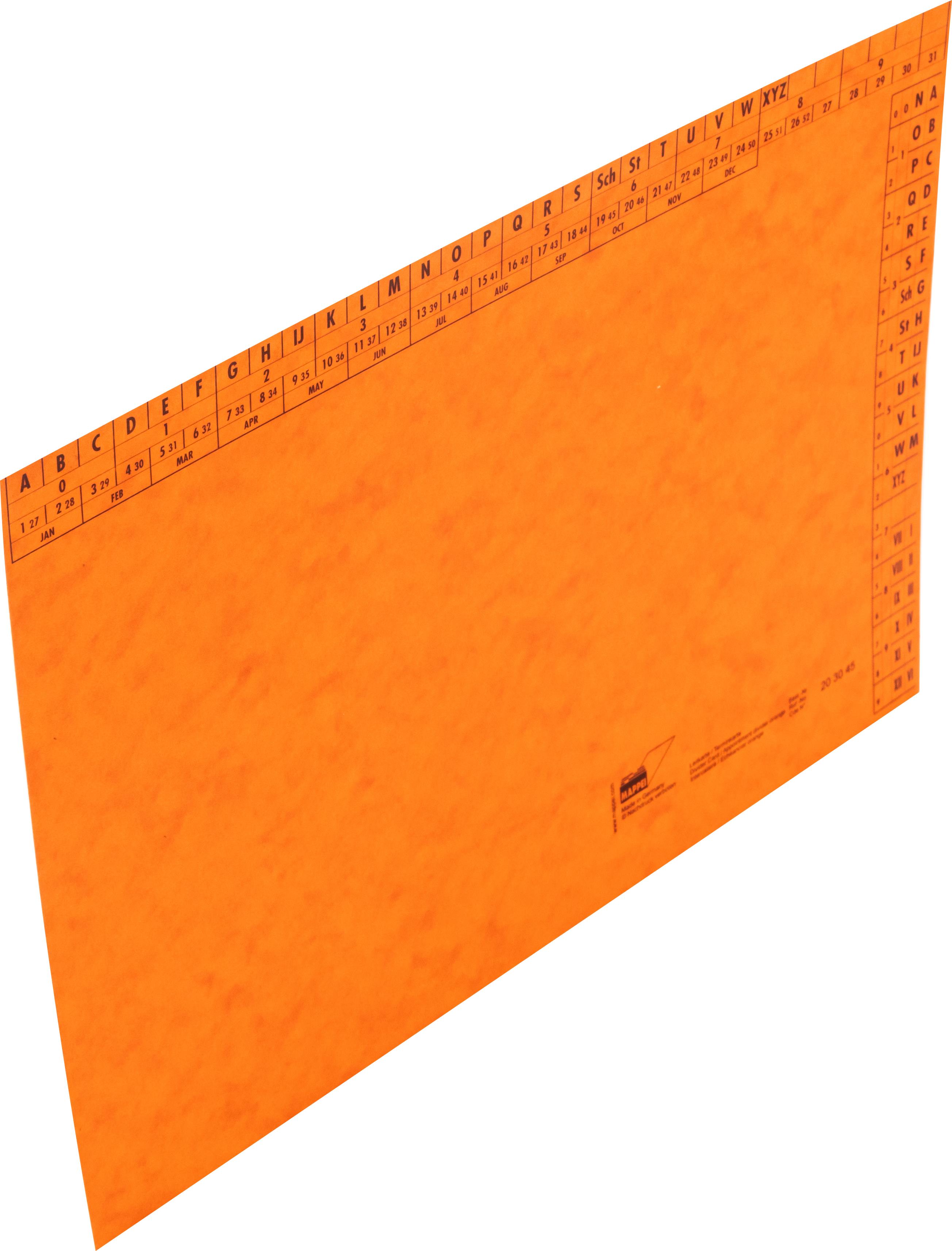 Leit-/Terminkarte A4, Glanzkarton, 335 g/qm, orange