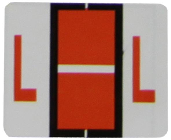 Buchstabenetikett (gross) "L", Farbe dunkelorange, 500/Rolle