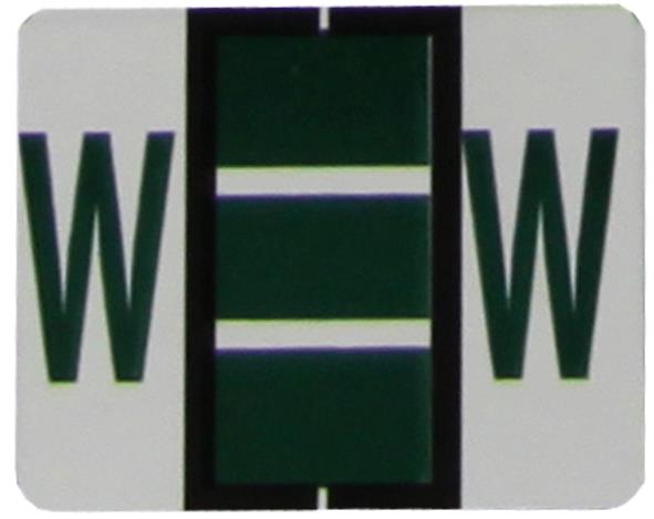 Buchstabenetikett (gross) "W", Farbe dunkelgrün, 500/Rolle