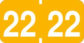 Jahreszahletiketten "22" Farbe hellorange, 500/Rolle Jahreszahletiketten "22" Farbe hellorange, 500/Rolle