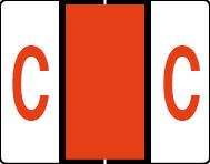 Buchstabenetikett (gross) "C", Farbe dunkelorange, 50/Bogen