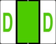 Buchstabenetikett (gross) "D", Farbe hellgrün, 50/Bogen