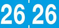 Jahreszahletiketten "26" Farbe blau, 500/Rolle