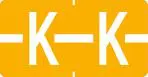 Klass.-Etikett (klein), Buchst. "K", hellorange, 500 Stck.