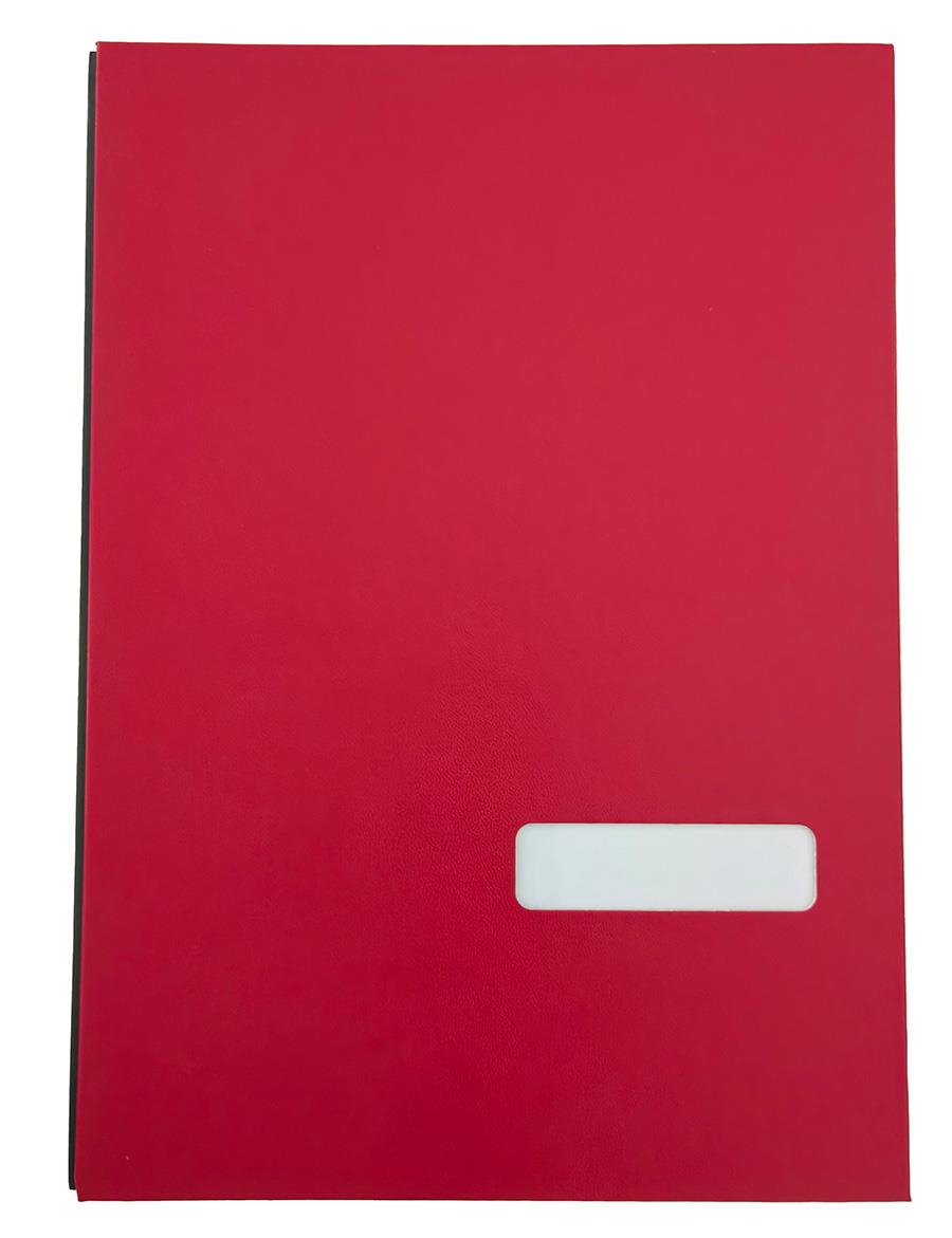 Unterschriftenmappe, 20 Fächer, kunststoff.-kasch., rot-Artikelnummer-10.62001