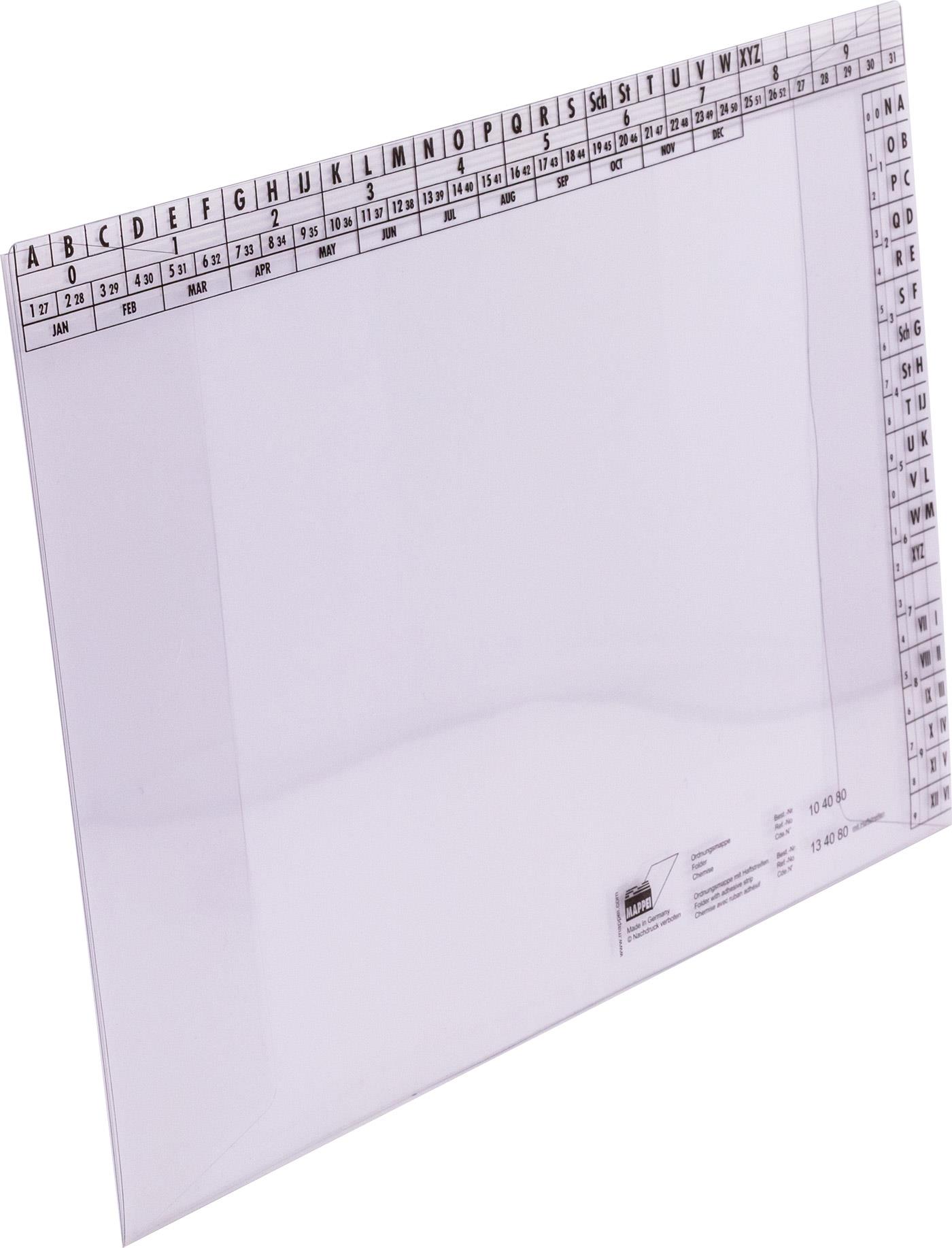 Ordnungsmappe A4, mit Haftstreifen, PVC, 250 g/qm, klar-Artikelnummer-134080