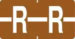 Klass.-Etikett (klein), Buchst. "R", braun, 500 Stck.