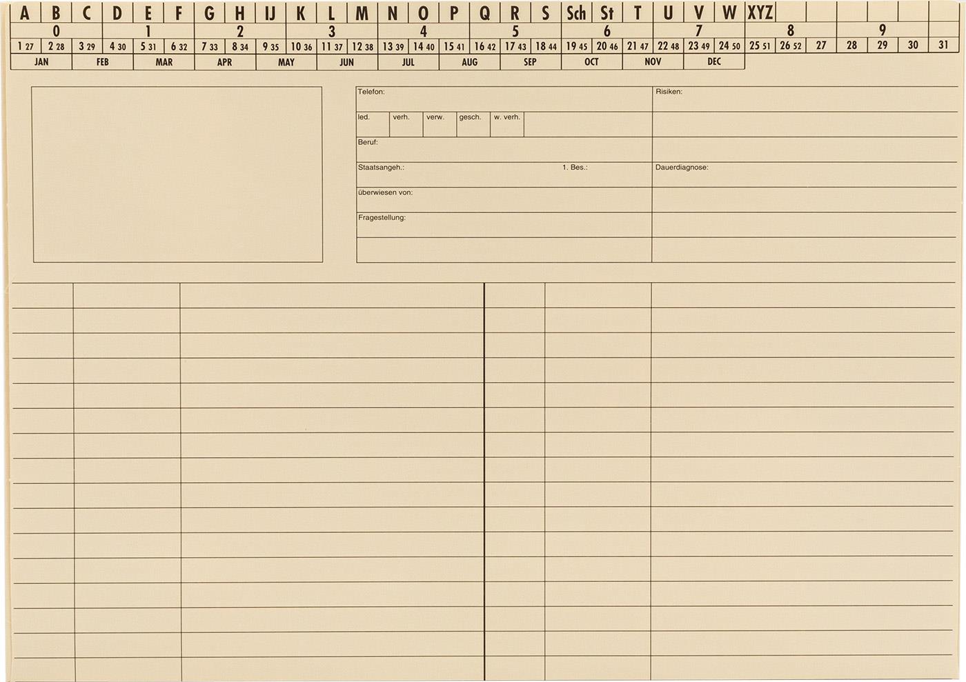 Ordnungsmappe f. A4, Officekarton hell, 170 g/qm / "Ärzte"-Artikelnummer-104023/1008