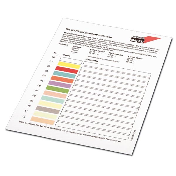 MAPPEI-Farbkarte, Hochformat, neutral, laminiert