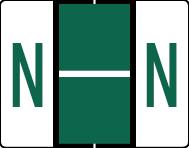 Buchstabenetikett (gross) "N", Farbe dunkelgrün, 50/Bogen