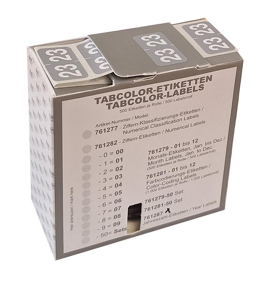 Jahreszahletiketten "23" Farbe grau, 500/Rolle