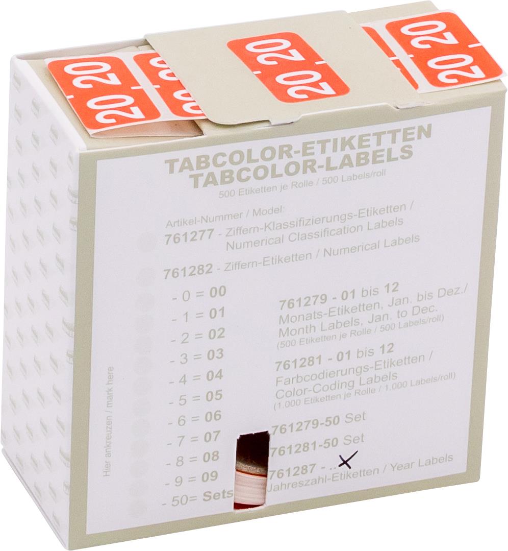 Jahreszahletiketten "20", Farbe rosa, 500/Rolle Jahreszahletiketten "20", Farbe rosa, 500/Rolle