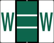 Buchstabenetikett (gross) "W", Farbe dunkelgrün, 50/Bogen