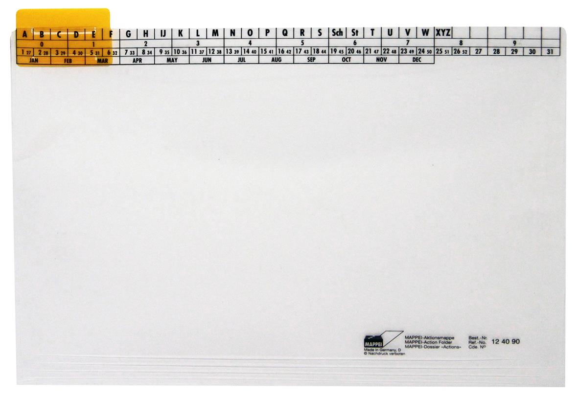 Aktionsmappe aus PP, 400 g/qm, klar, mit Läufer 