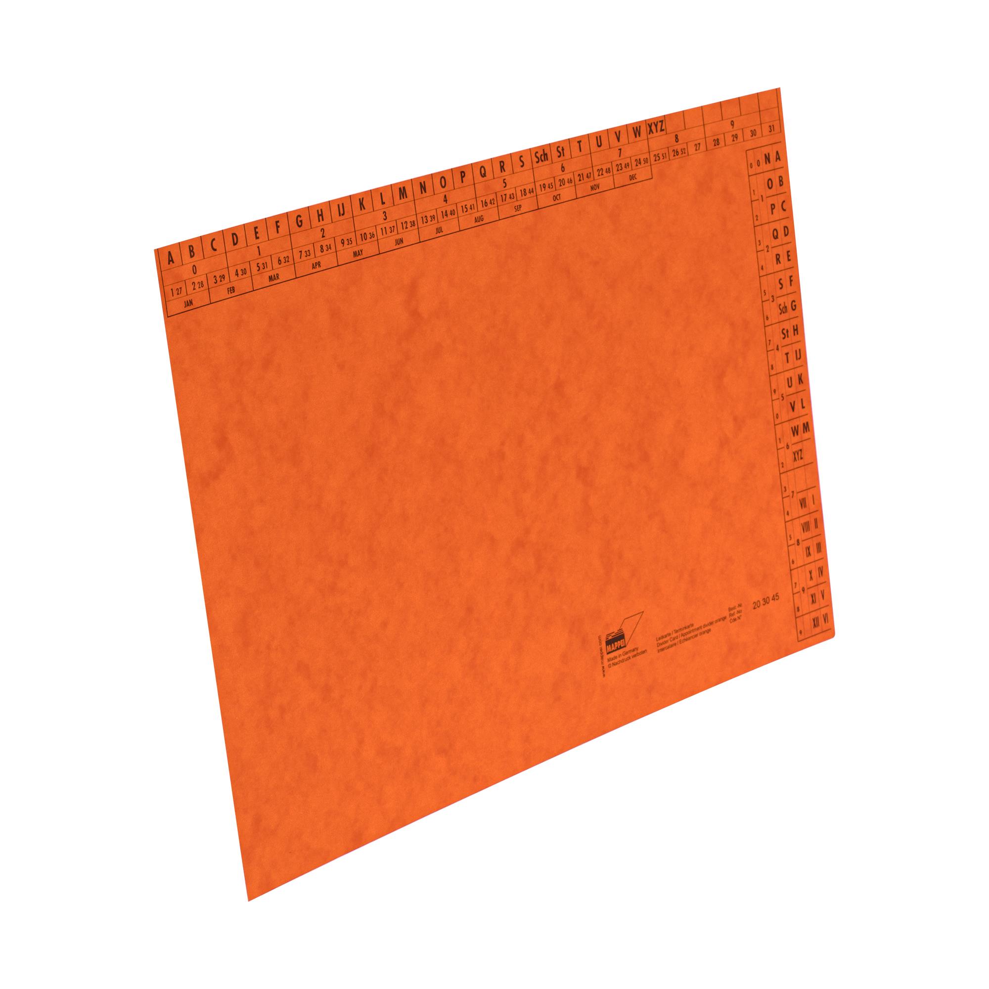 Leit-/Terminkarte A4, Glanzkarton, 335 g/qm, orange-Artikelnummer-203045