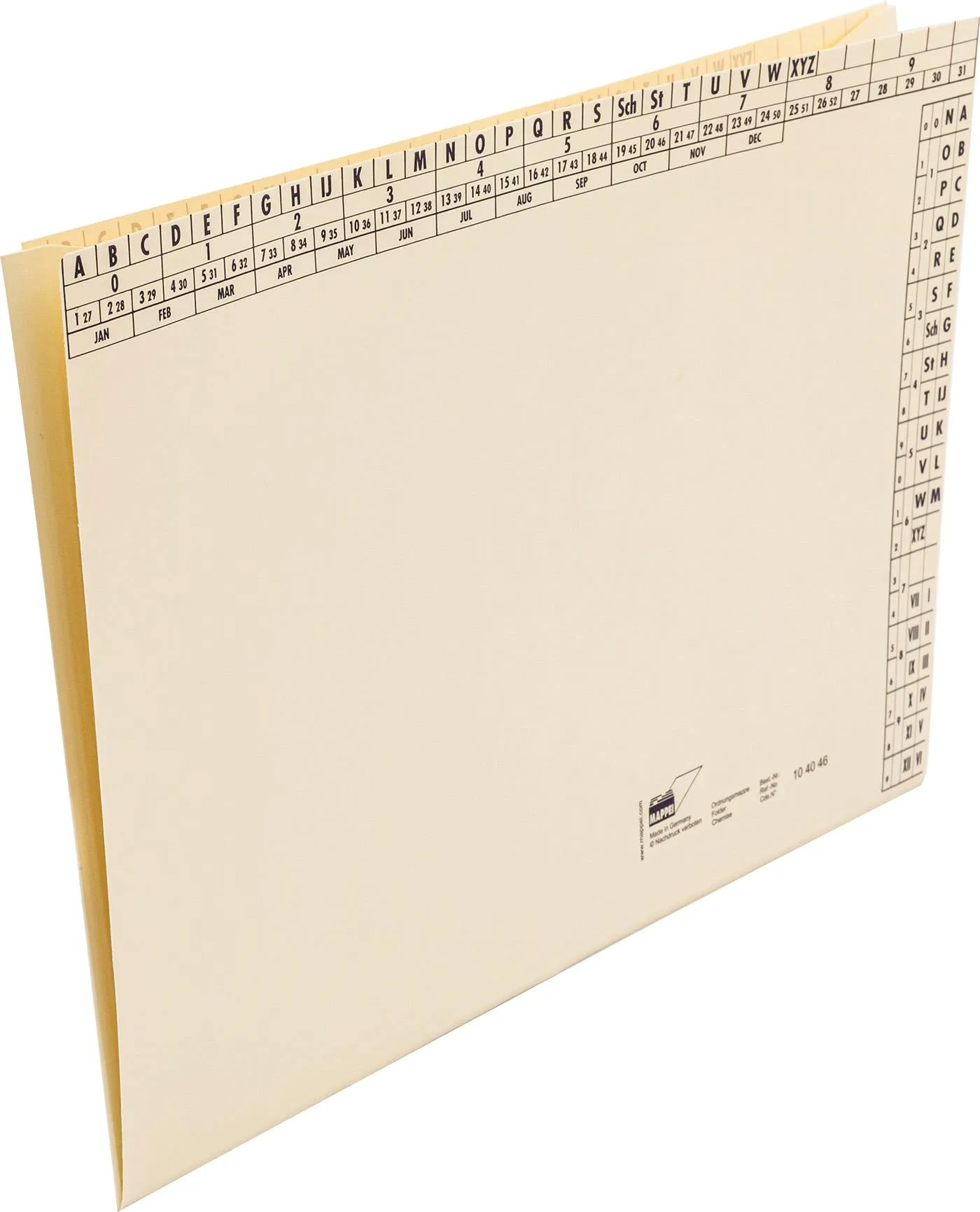 Ordnungsmappe f. DIN A4, Officekarton hell, 230 g/qm-Artikelnummer-104046
