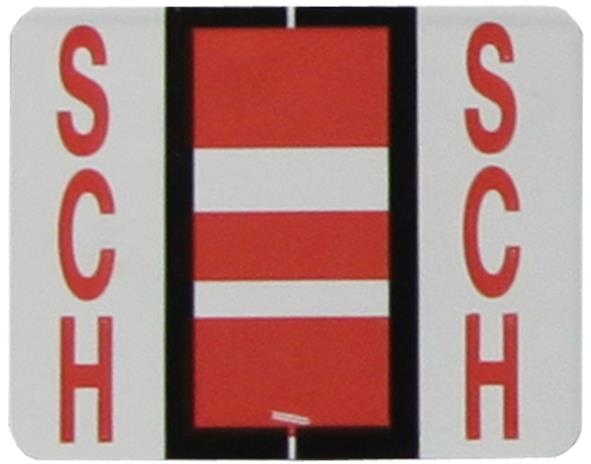 Buchstabenetikett (gross) "SCH", Farbe rosa, 50/Bogen Buchstabenetikett (gross) "SCH", Farbe rosa, 50/Bogen