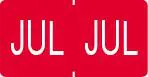 Monatsetikett "JUL", rot, 500 Stck./Rolle