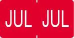 Monatsetikett "JUL", rot, 500 Stck./Rolle