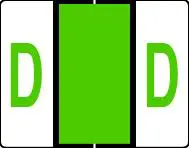Buchstabenetikett (gross) "D", Farbe hellgrün, 50/Bogen