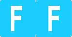 Klass.-Etikett (klein), Buchst. "F", blau, 500 Stck.