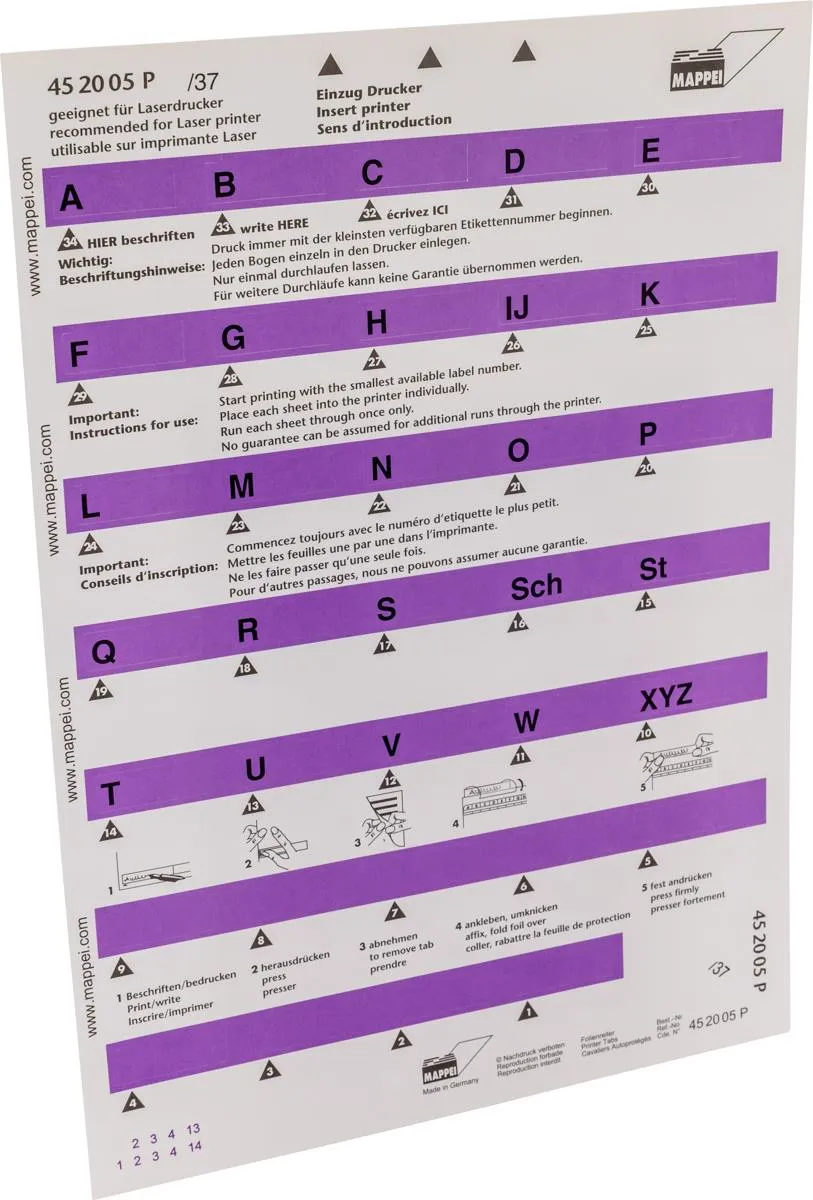 Selbstklebe-Printreiter (Folie), "A-XYZ", 30 mm breit-Artikelnummer-452005/37P