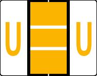 Buchstabenetikett (gross) "U", Farbe hellorange, 50/Bogen