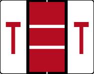 Buchstabenetikett (gross) "T", Farbe rot, 50/Bogen