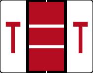 Buchstabenetikett (gross) "T", Farbe rot, 50/Bogen