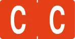 Klass.-Etikett (klein), Buchst. "C", orange, 500 Stck.