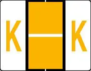 Buchstabenetikett (gross) "K", Farbe hellorange, 50/Bogen