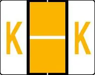 Buchstabenetikett (gross) "K", Farbe hellorange, 50/Bogen