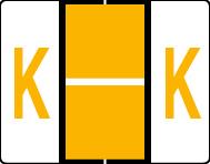 Buchstabenetikett (gross) "K", Farbe hellorange, 50/Bogen