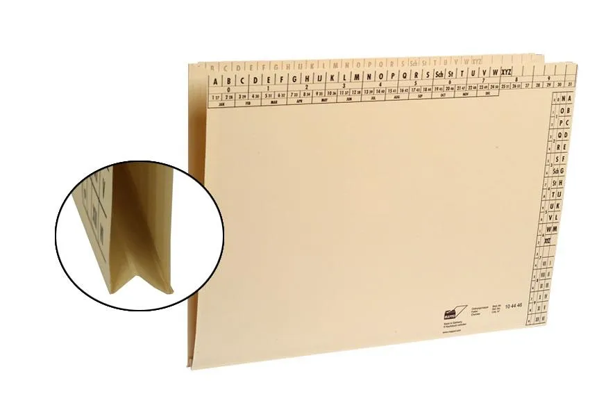 Ordnungsmappe A4,mit Bodenfalte, Officekarton hell, 230 g/qm-Artikelnummer-104446