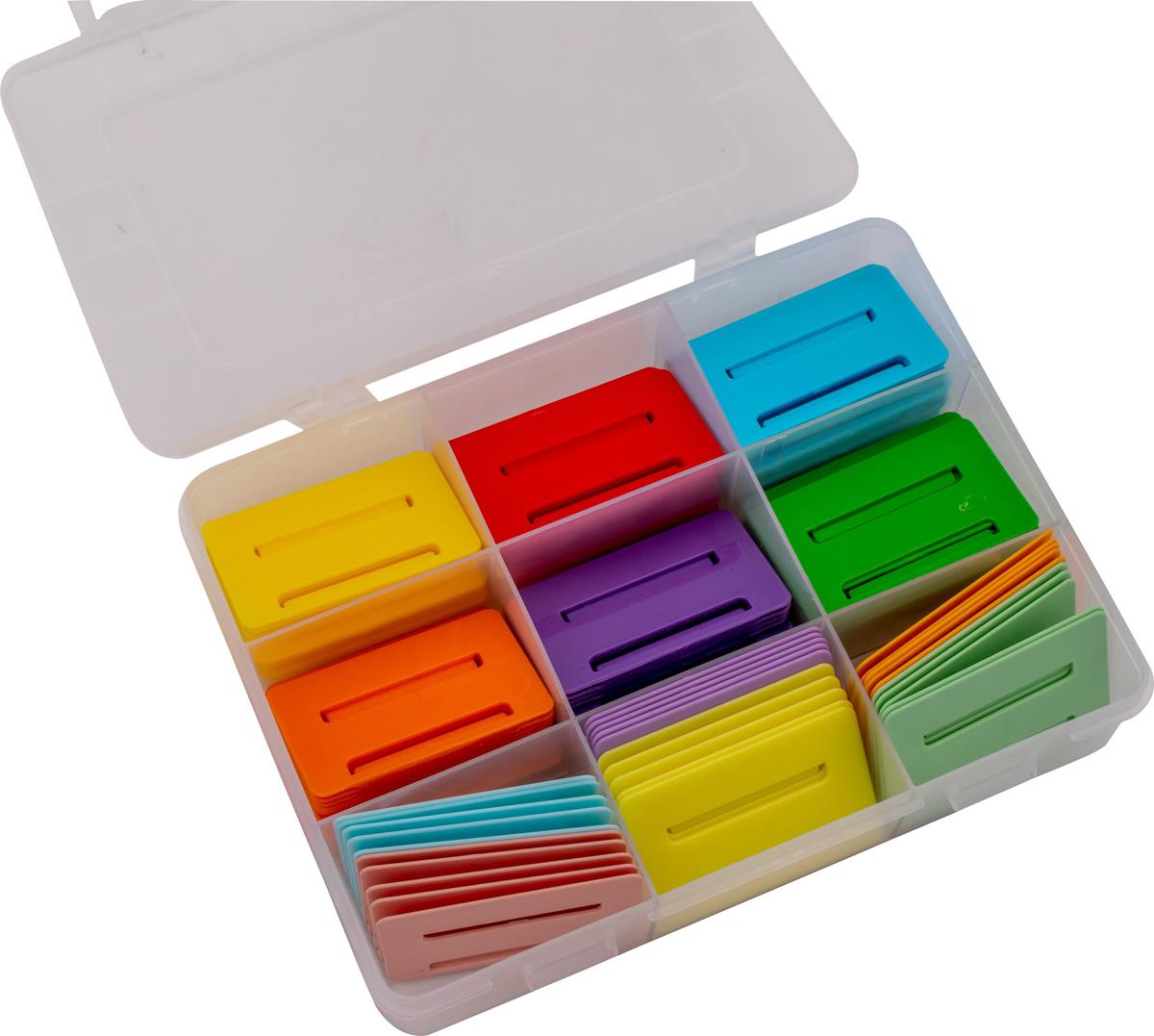 Beschriftungsläufer-Set, 55 mm, 90 Stück in 12 Farben in Box-Artikelnummer-394064