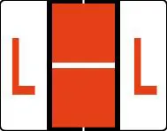 Buchstabenetikett (gross) "L", Farbe dunkelorange, 500/Rolle