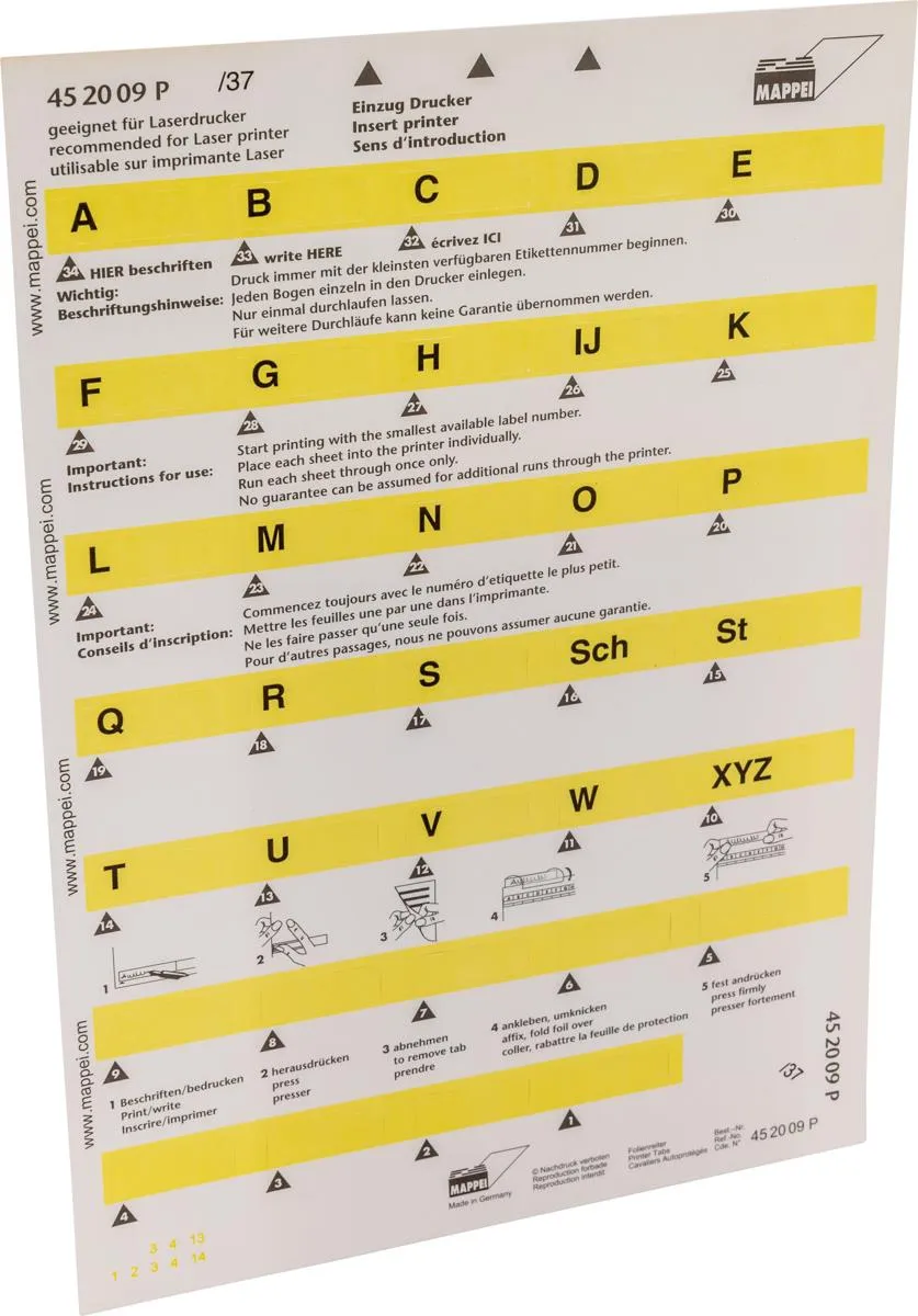 Selbstklebe-Printreiter (Folie), "A-XYZ", 30 mm breit-Artikelnummer-452009/37P