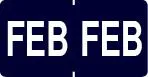 Monatsetikett "FEB", dunkelblau, 500 Stck./Rolle