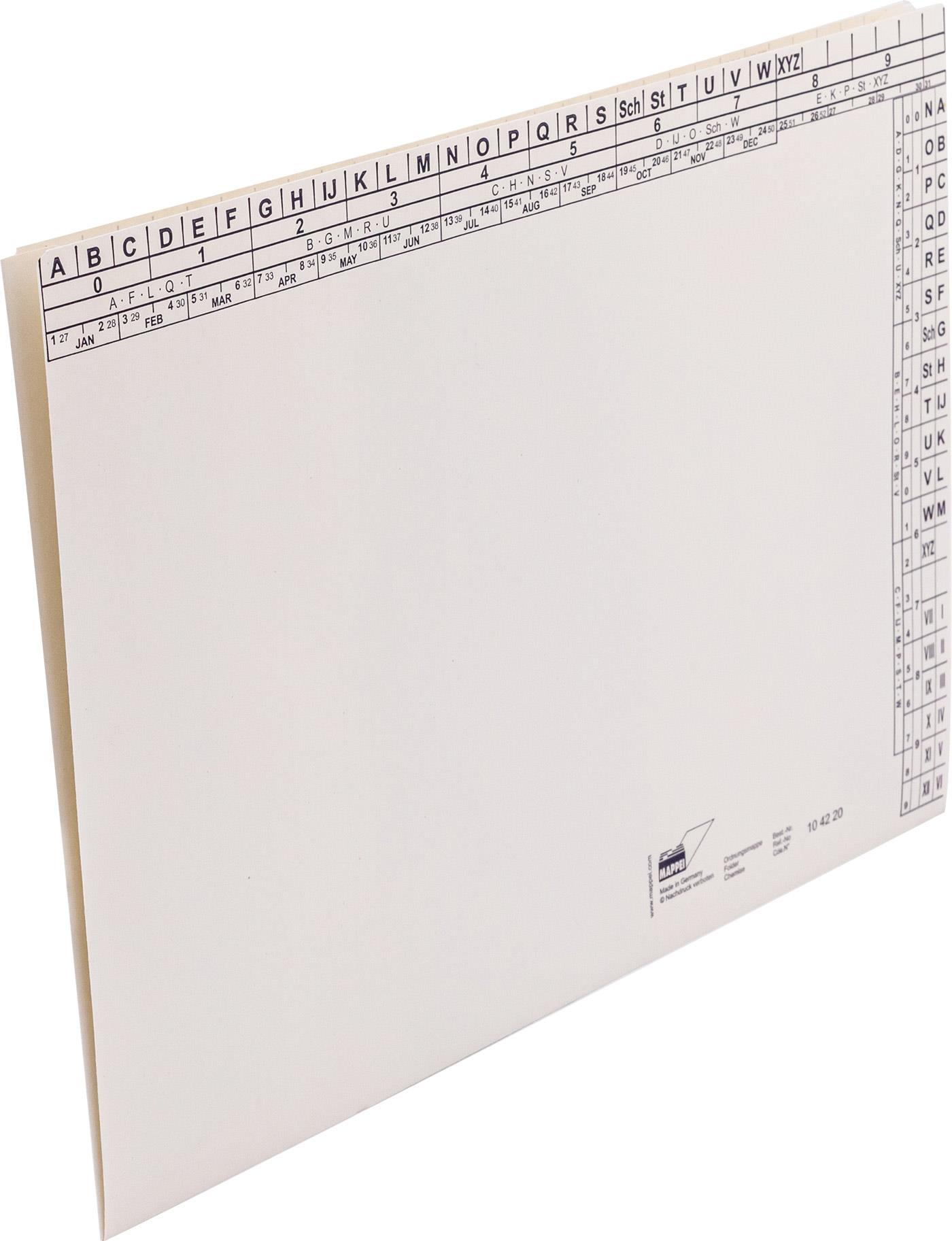 Ordnungsmappe f. DIN A4, Recyclingkarton, weiß, 110 g/qm