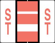 Buchstabenetikett (gross) "ST", Farbe rosa, 50/Bogen
